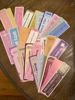 Colorful Book Club Ticket Bookmark Set - Pastel Assortment 30